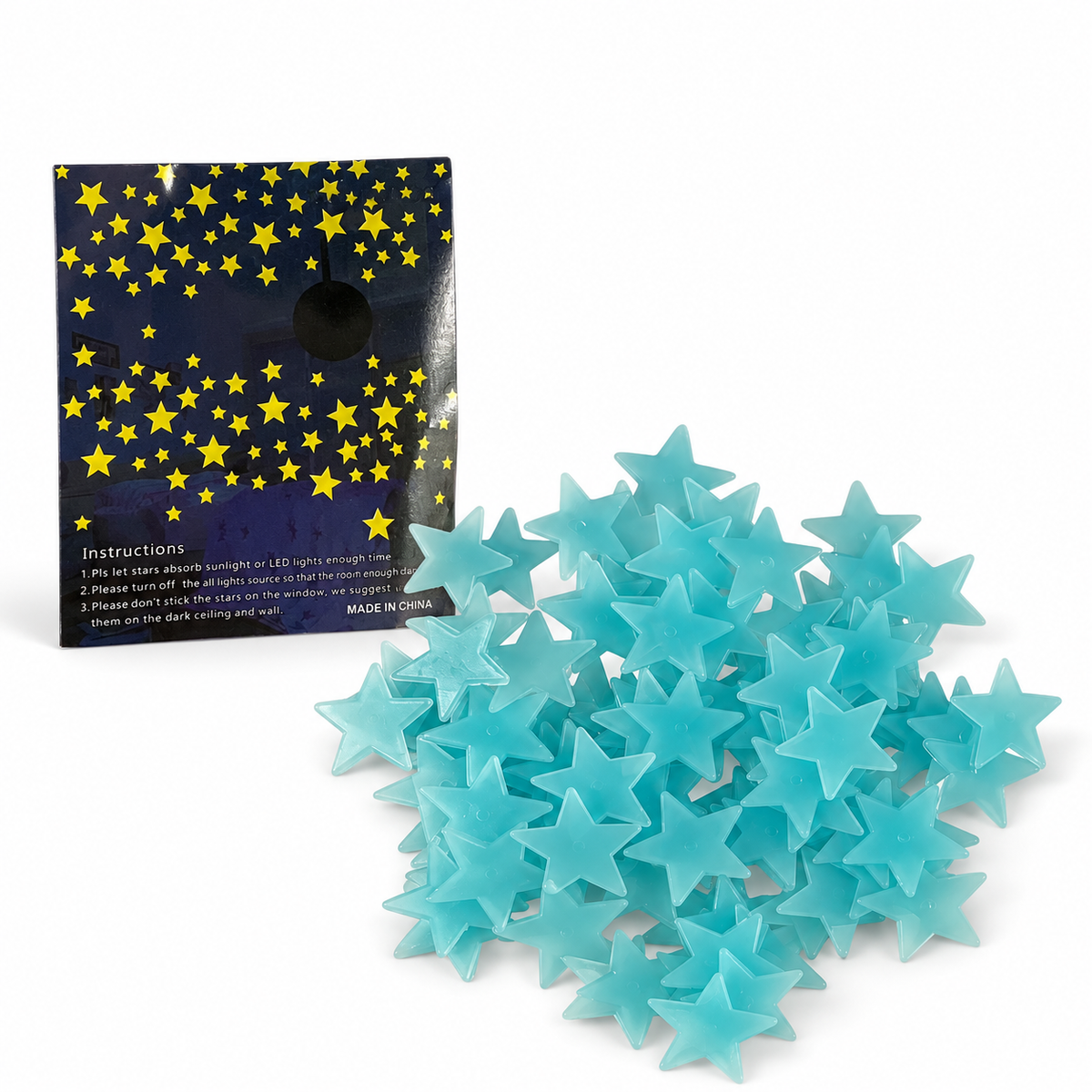 A&T Glow in The Dark Stars Blue || نجوم مضيئة اي اند تي لون ازرق