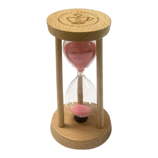 A&T Pink Wooden Sand Timer for Tea 5-Minute Hourglass || ساعة رملية اي اند تي 5 دقائق لون وردي