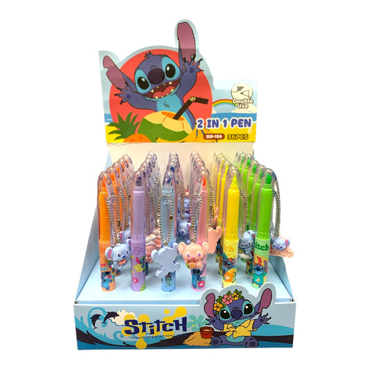 Stitch Giveaways 2 in 1 Highlighters and Pen Assorted Model 134 || قلم و هايلايتر 2 في 1 ستيتش للتوزيعات موديلات متنوعة 134