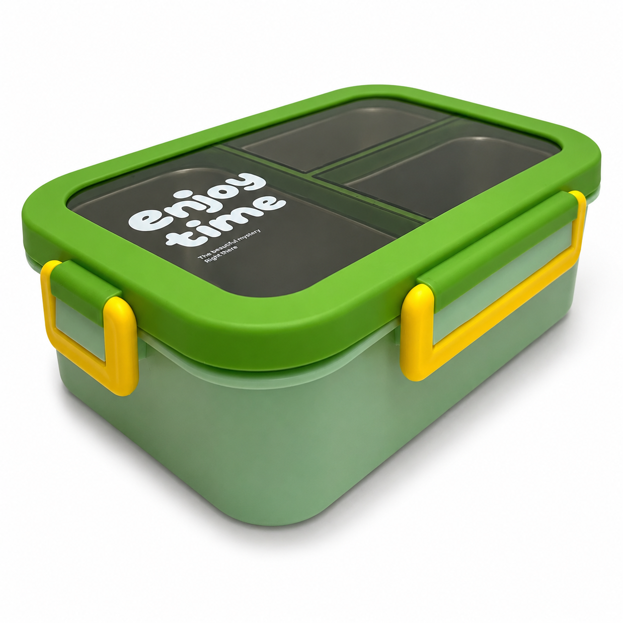Lunch Box 3 Sections Green || لانش بوكس 3 اقسام ستيل اخضر