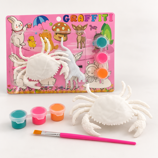 Graffiti Animal Painting Kit - Crab & Animal Figures, Pink Pack || طقم تلوين مجسمات جرافيتي - سلطعون وحيوانات بالعبوة الوردية