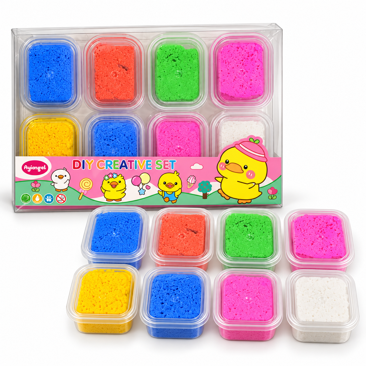 Ayiangel DIY Creative Set 8 Tubs – Duck || مجموعة تشكيل إبداعية Ayiangel من 8 علب – بطة
