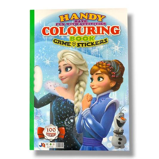 Coloring Book Game 100 Stickers Large Size Frozen || دفتر تلوين مع 100 ستيكر جامبو فروزن