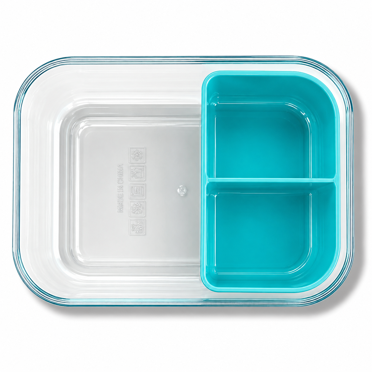 Lunch Box Transparent 3 Section Blue || لانش بوكس شفاف 3 اقسام ازرق