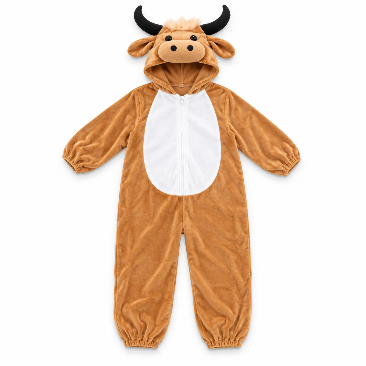 Brown Cow Hooded Costume – Size M (110–120 cm) || زي بقرة بني بغطاء رأس – مقاس M (110–120 سم)