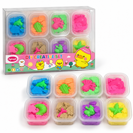 Ayiangel DIY Creative Set 8 Tubs with Moulds – Duck || مجموعة تشكيل إبداعية Ayiangel من 8 علب مع قوالب – بطة