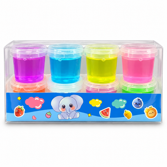 Ayiangel Creative Jelly Slime Set 8 Cups – Elephant || مجموعة سلايم جيلي Ayiangel من 8 علب – فيل