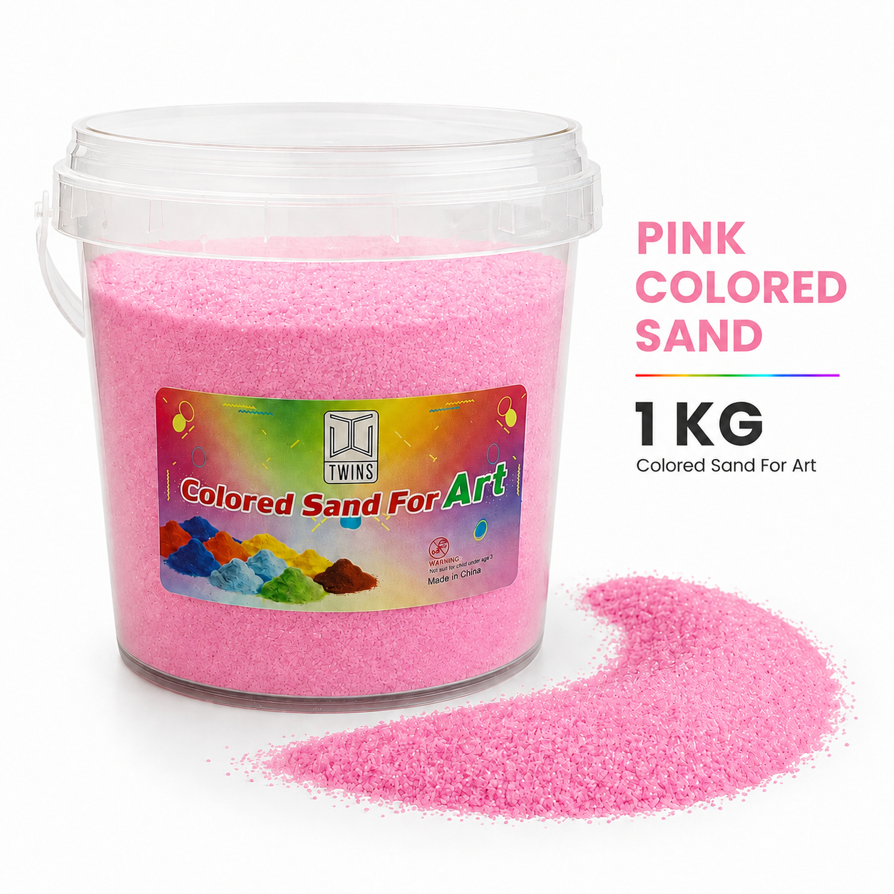 Twins Colored Sand 1 Kilo Pink || رمل ملون توينز 1 كيلو وردي