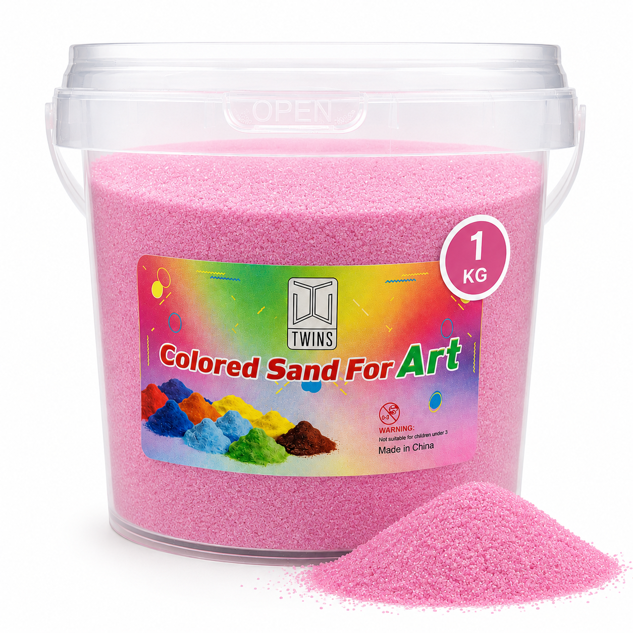 Twins Colored Sand 1 Kilo Pink || رمل ملون توينز 1 كيلو وردي