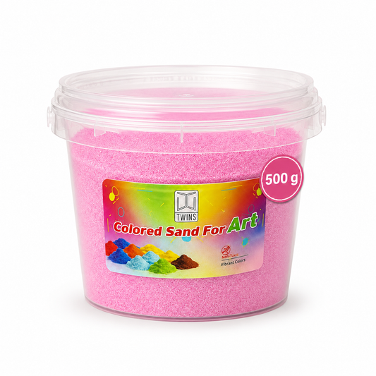 Twins Colored Sand 500g Pink || رمل ملون توينز 500 جرام وردي