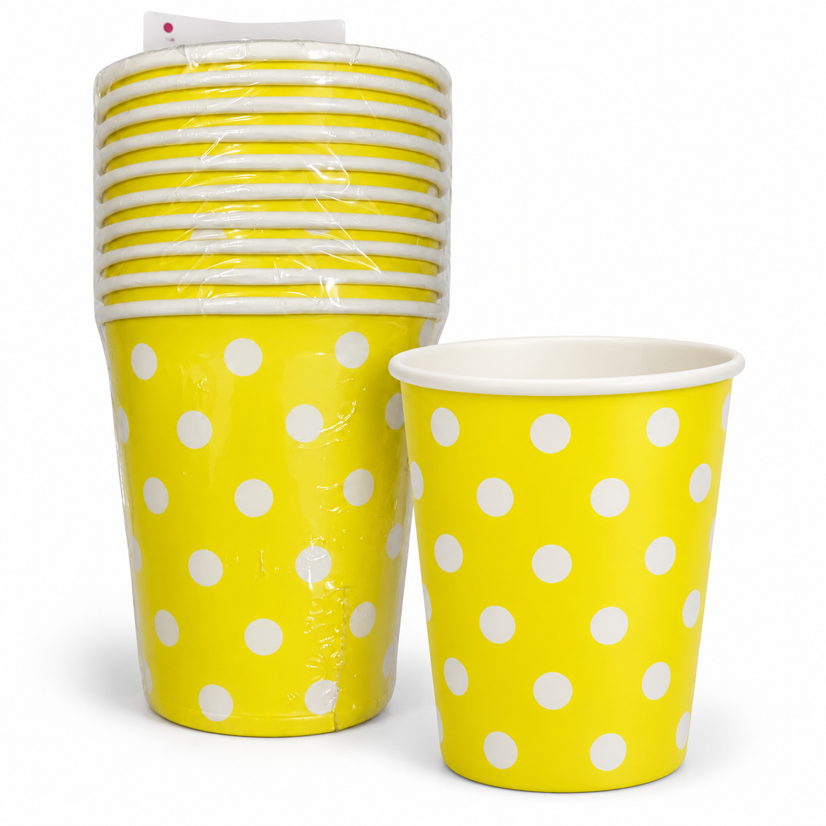 Yellow Polka Dot Paper Party Cups || أكواب ورقية للحفلات أصفر منقط