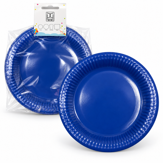 TWINS Blue Party Plates – Large || أطباق حفلات زرقاء – كبير
