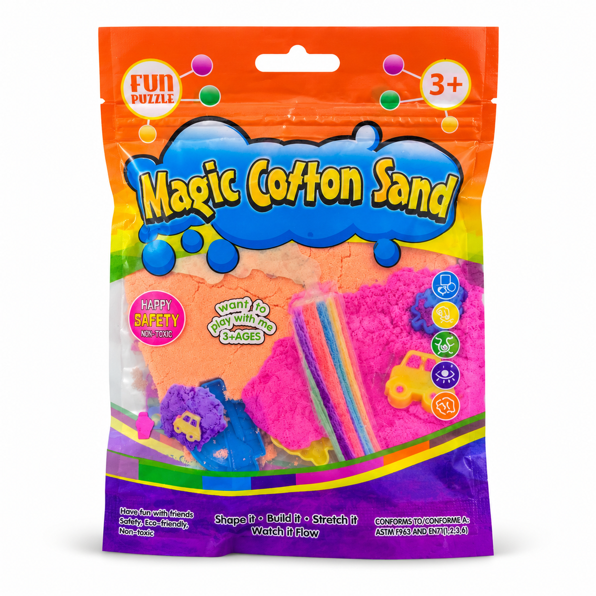 Magic Cotton Sand Orange Header Orange Contents || رمل قطني سحري - غلاف برتقالي ومحتوى برتقالي