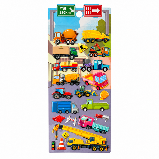 A&T Embossed Stickers Construction Vehicles #1 || ستيكرات بارزة اي اند تي سيارات البناء #1