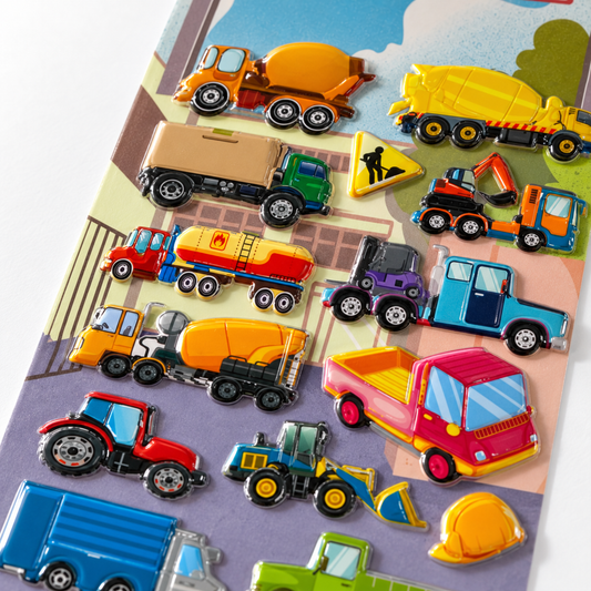 A&T Embossed Stickers Construction Vehicles #1 || ستيكرات بارزة اي اند تي سيارات البناء #1