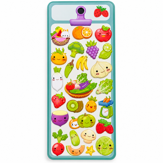 A&T Embossed Stickers Fruits Veggies Stickers #2 || ستيكرات بارزة اي اند تي خضار و فواكه #2