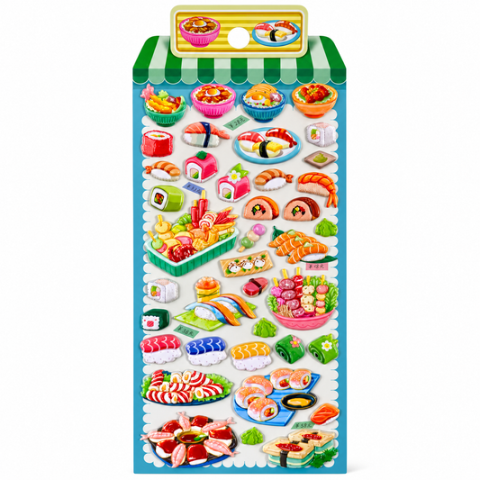 A&T Embossed Stickers Japanese Food || ستيكرات بارزة اي اند تي اكل ياباني