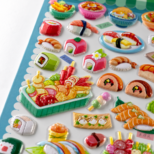 A&T Embossed Stickers Japanese Food || ستيكرات بارزة اي اند تي اكل ياباني