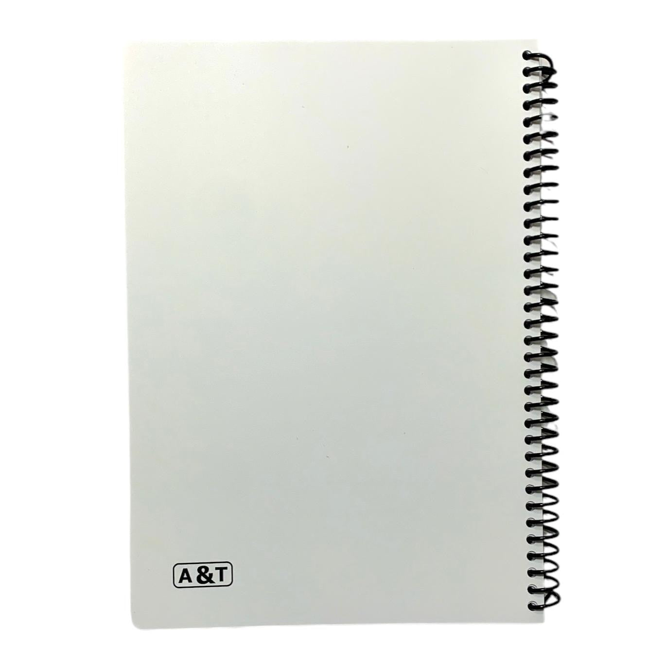 A&T Spiral Note Book A4 80 Pages Arabic Assorted Colors || A4 دفتر سلك سادة أطلس عدد 80 ورقة مسطر عربي حجم الوان مختلفة