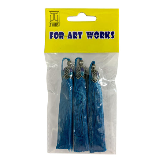 Silk Tassels with Decorative Caps 3-Pack for Art and Crafts #5 || كراكيش ملونة براس حديد 3 قطعة للاشغال اليدوية #5