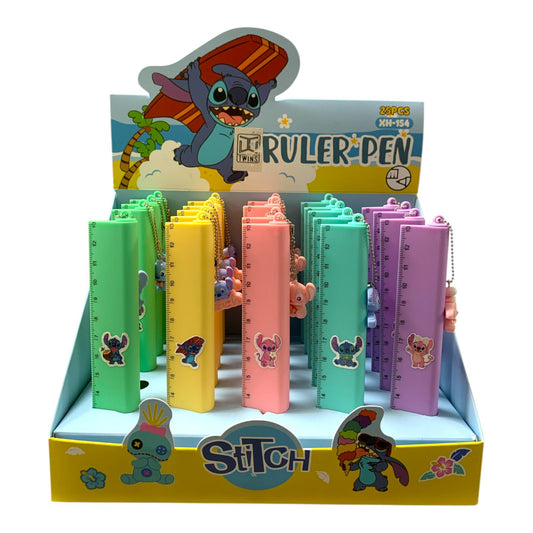 Stitch Ruler Pen Assorted Colors || قلم مع مسطرة ستيتش الوان متنوعة