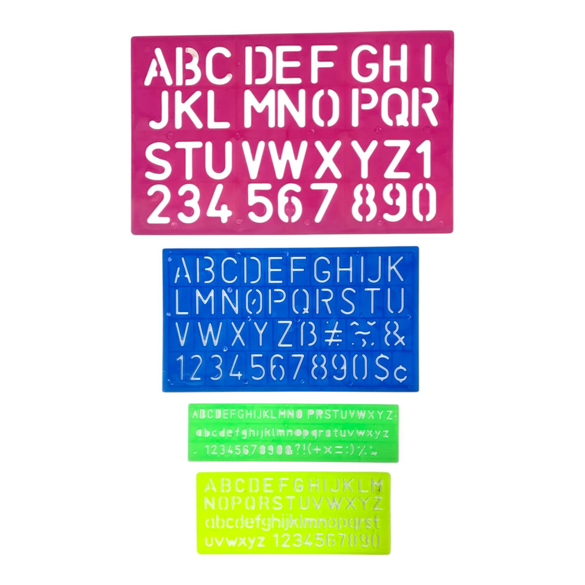 A&T 4 Piece Drawing Set English Letters and Numbers || مساطر اي اند تي فنية 4 قطعة ارقام و احرف