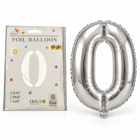 Foil Baloon Numbers Silver Colors 16 inch || بالون ارقام فضي حجم 16 انش