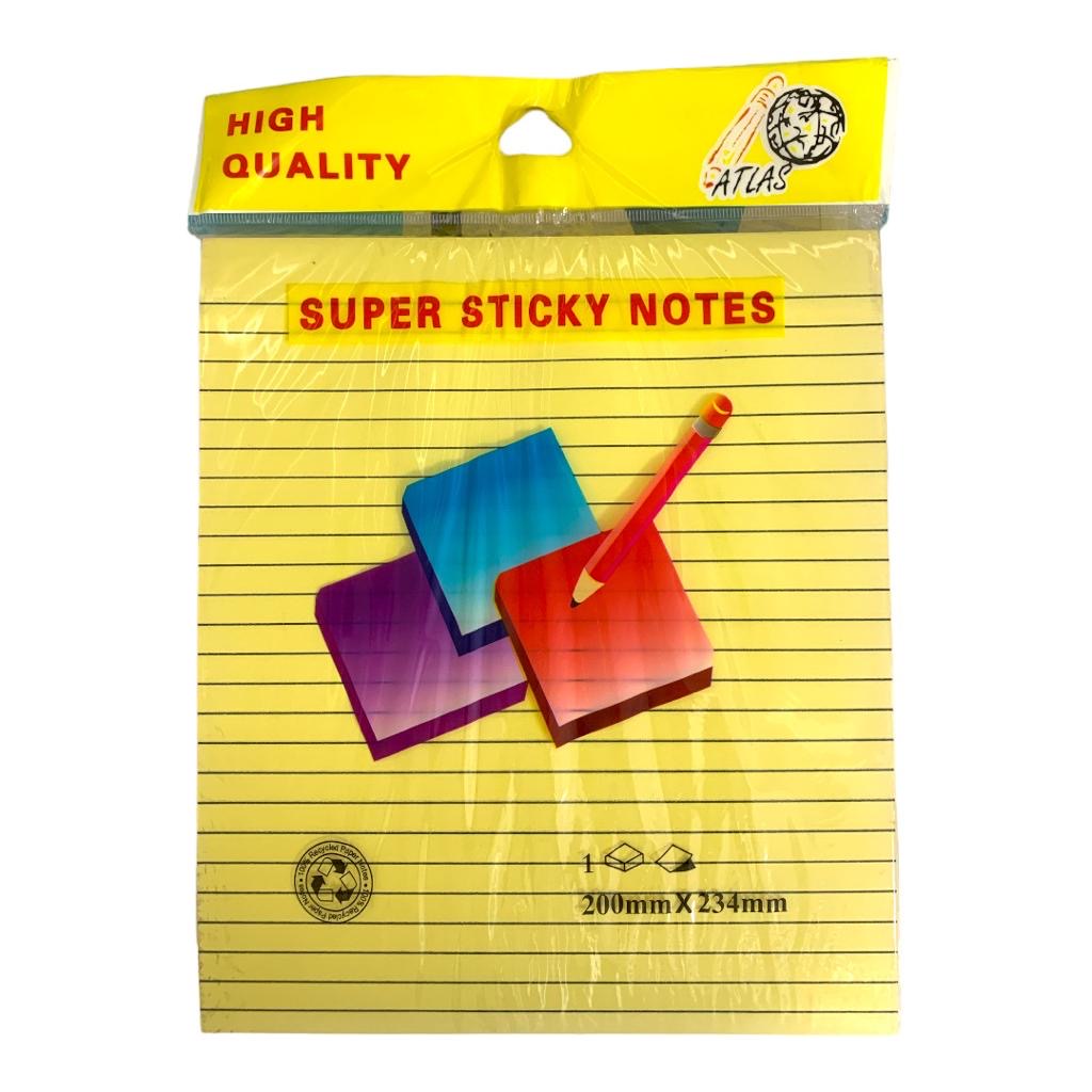 A&T Yellow Lined Super Sticky Notes || ورق ملاحظات اي اند تي لون اصفر