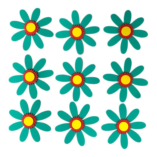 Green Big Flowers Arts and Crafts Shapes Felt || استراتيجيات اشكال فوم ورد كبير لون اخضر