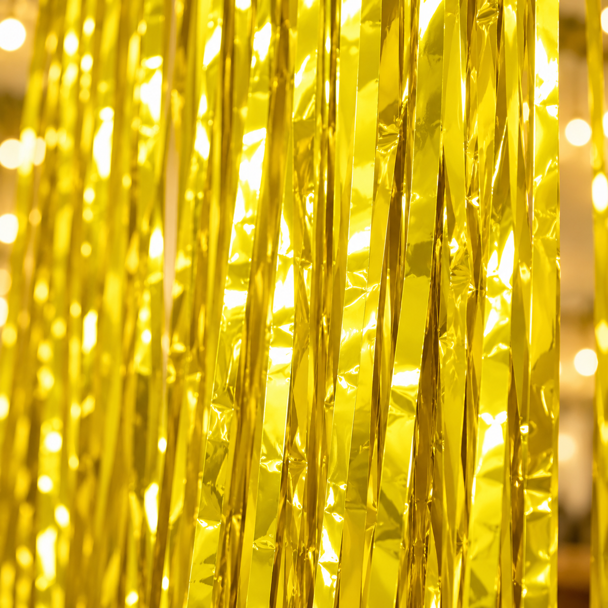 Yellow Foil Fringe Curtain || ستارة حفلات بشرائط لامعة صفراء