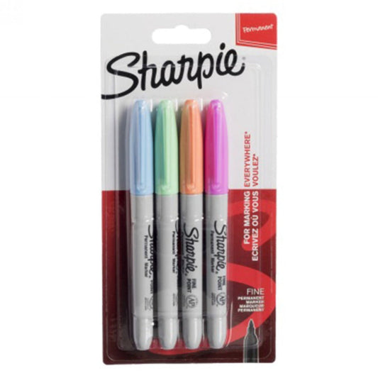 Sharpie Fine Point Permanent Markers 4 Colors Bright || الوان ماركر الثابته من شاربي 4 لون فاتح