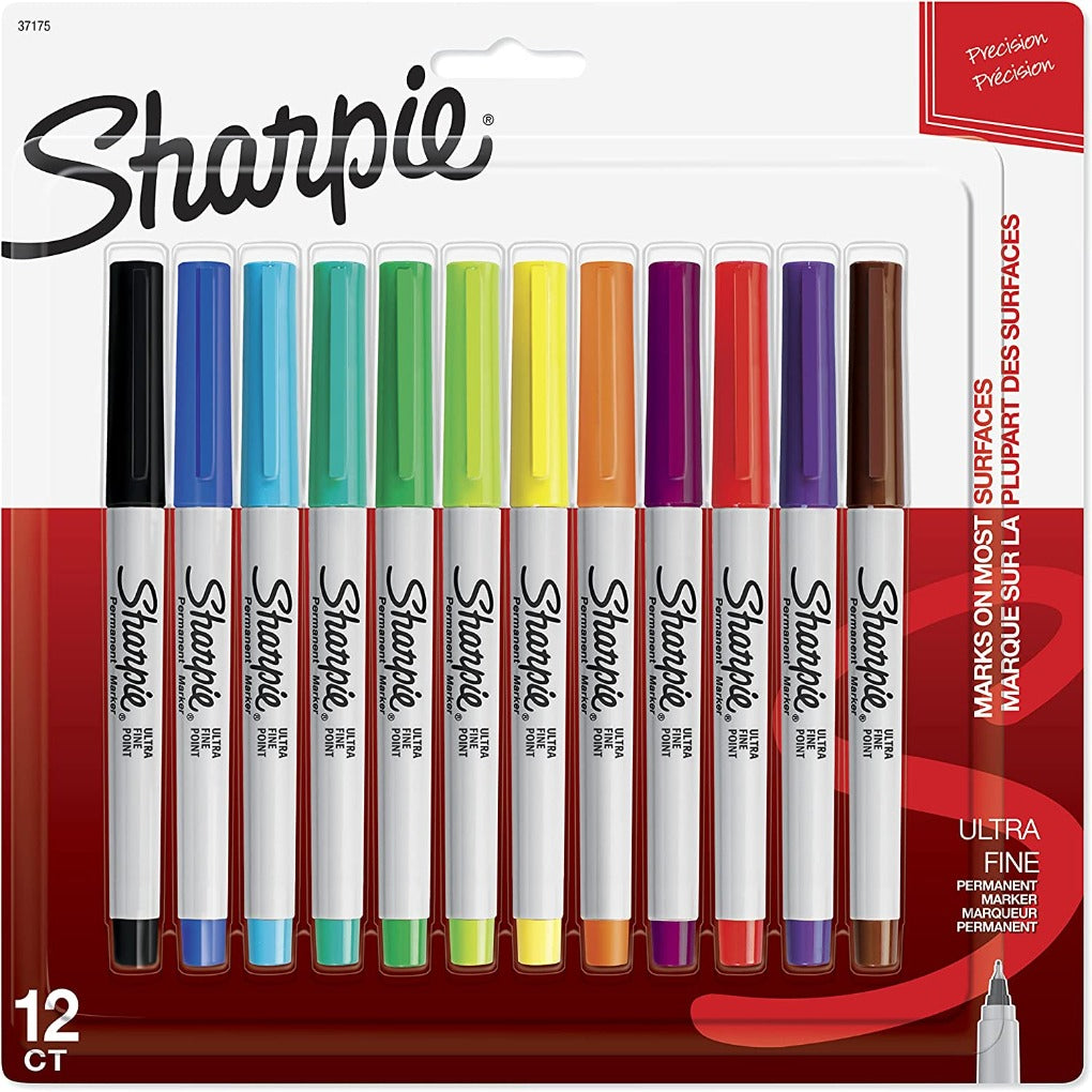 Sharpie Ultra Fine Markers 12 Colors || الوان ماركرز شاربي 12 لون ضعيفة
