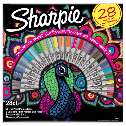 Sharpie Permanent Markers Set Special Edition Peacock 28 Pcs || مجموعة الوان شاربي ٢٨ لون طقم الطاووس