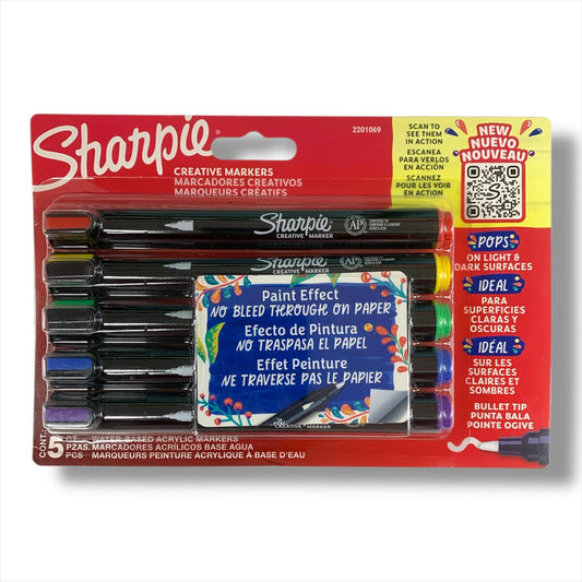 Sharpie Creative Acrylic Markers 5 Colors || اقلام شاربي 5 لون اكريليك ماركر