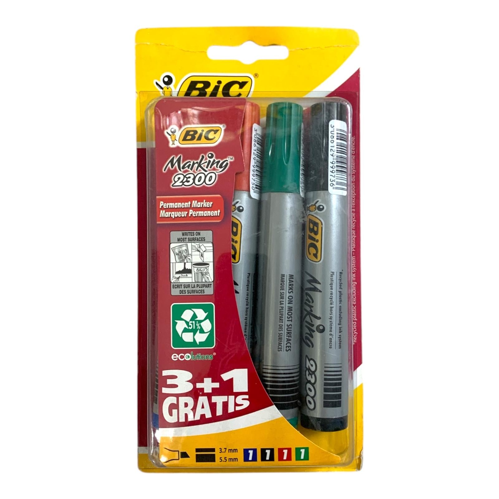 Bic Marking 2300 Permanent Marker 3+1 || اقلام بيك ثابته ٣+١