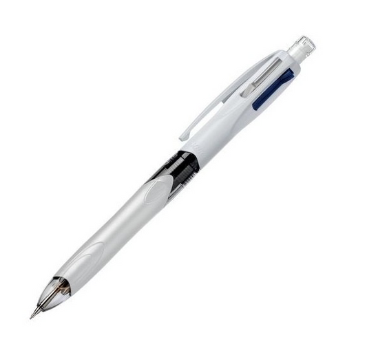 BIC Pen 4 Colors Rubber Silver Color || قلم حبر بيك ٤ ربل لون فضي