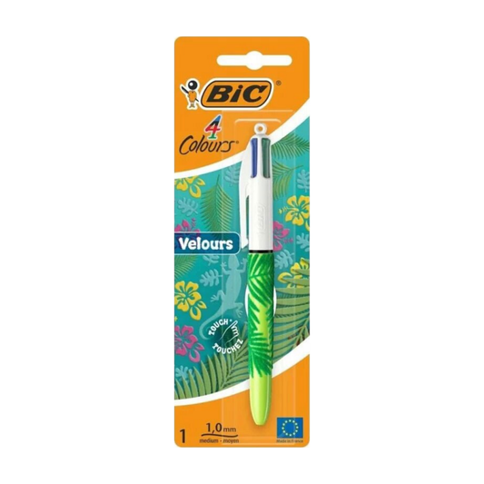 BIC 4 Colours Velvet Leaf Pens || قلم بيك 4 ألوان قطيفة أوراق