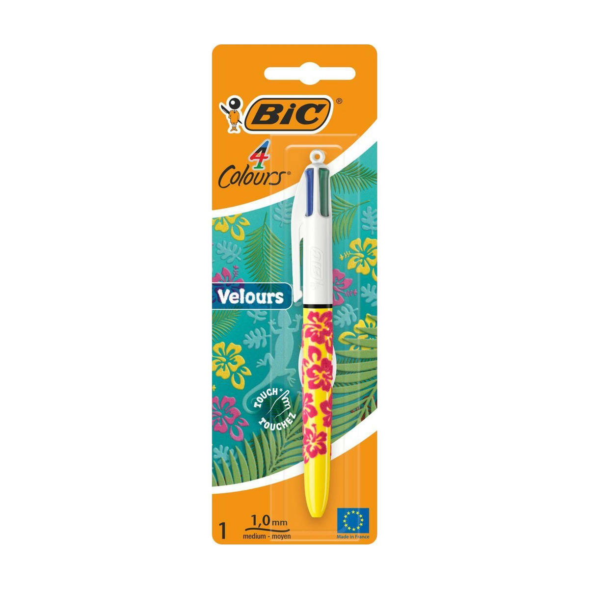 BIC 4 Colours Velvet Flower Pens || قلم بيك 4 ألوان قطيفة زهور