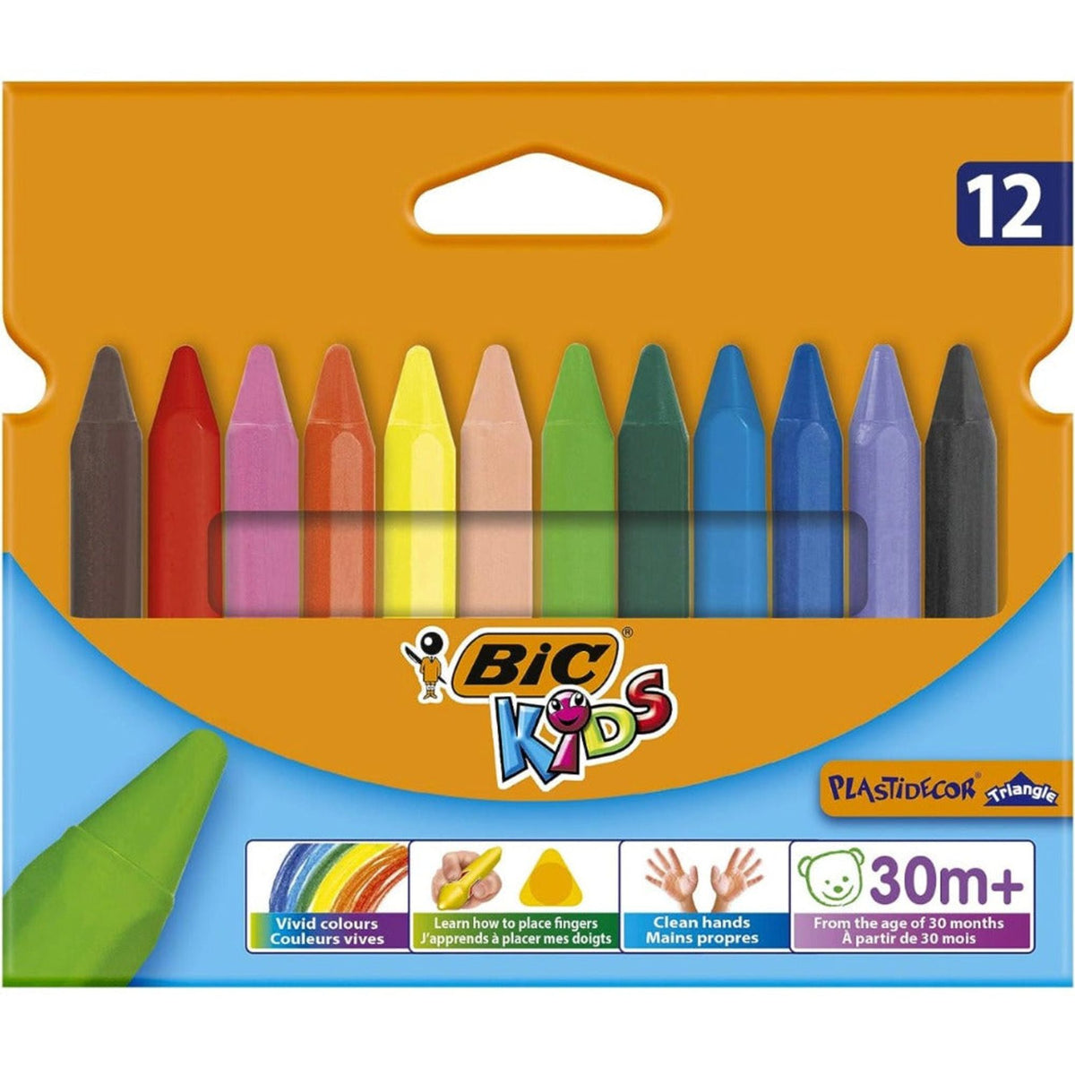 BIC Kids PLASTIDECOR Crayons 12 Colors || الوان بلاستيكية بيك ١٢ لون