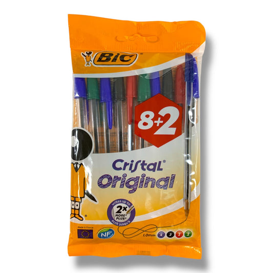 Bic Cristal Original 8 + 2 || اقلام حبر بيك كريستال اوريجينال ٨ + ٢