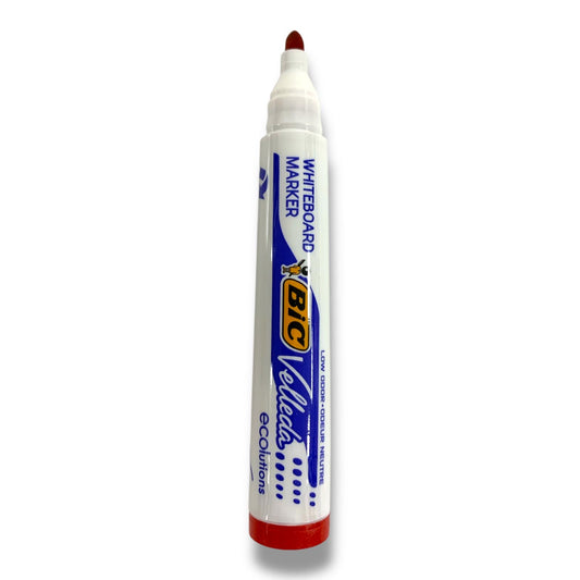 Bic Velleda Whiteboard Marker Round Tip Red || قلم صبورة بيك راس مدور فيليدا احمر
