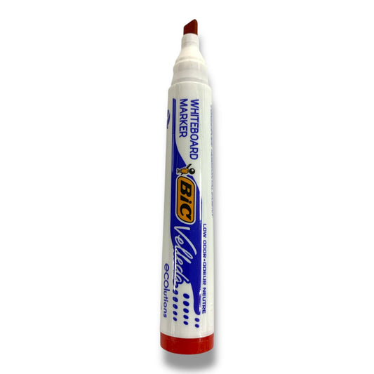 Bic Velleda Whiteboard Marker Chisel Tip Red || قلم صبورة بيك راس مشطوف فيليدا احمر
