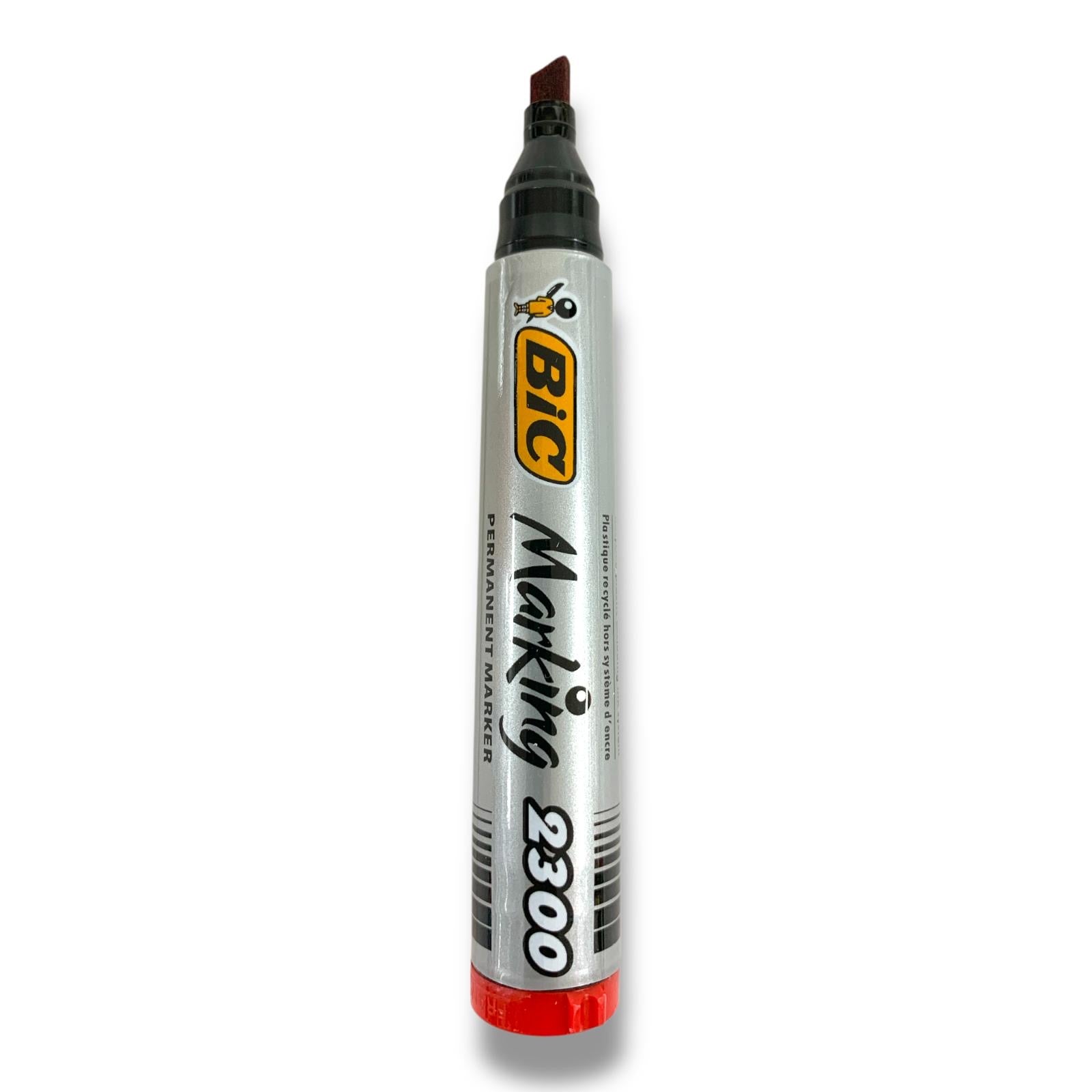 Bic Marking 2300 Permanent Marker Chisel Tip Red || قلم ثابت بيك راس مشطوف ماركنج ٢٣٠٠  احمر
