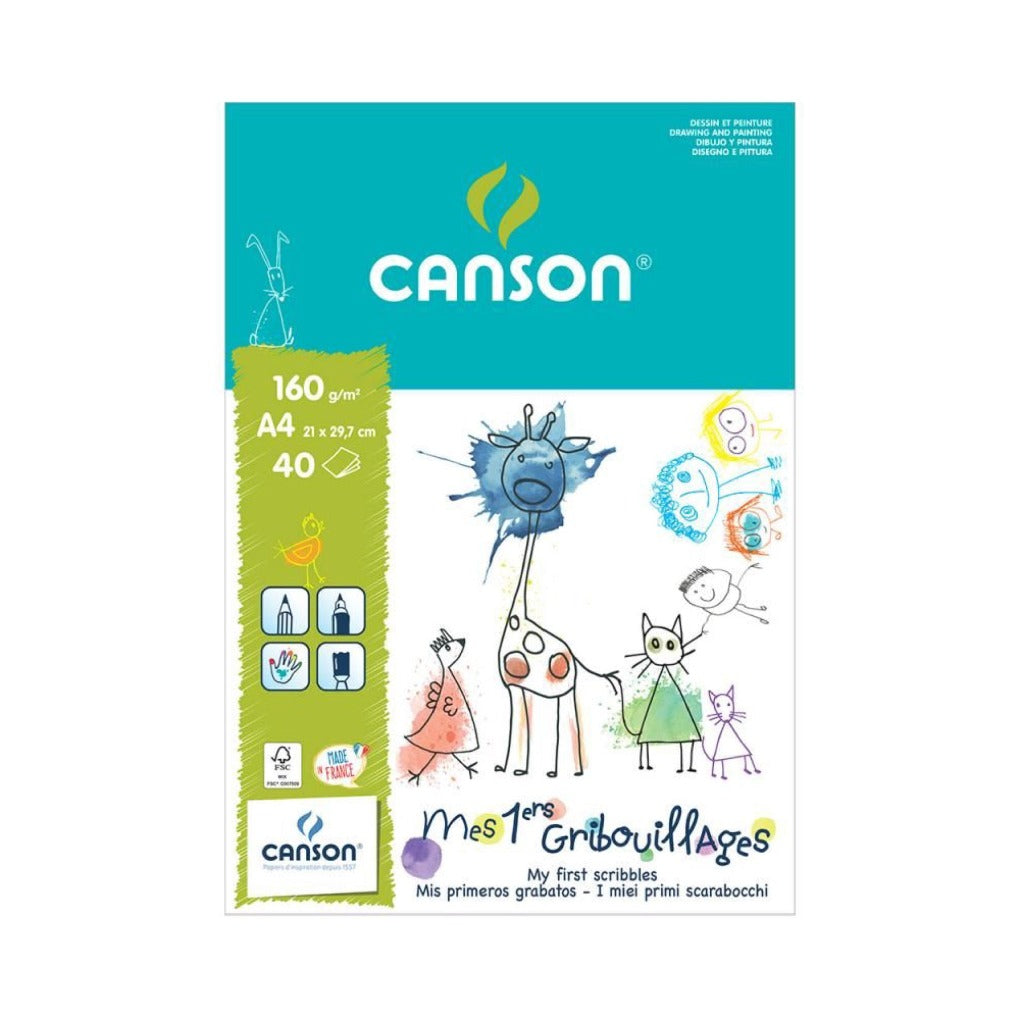 Canson my first scribbles A3 size 160 gm 40 sheets || كراسة كانسون للاطفال عدد 40 ورقه 160 جرام حجم اي ثري