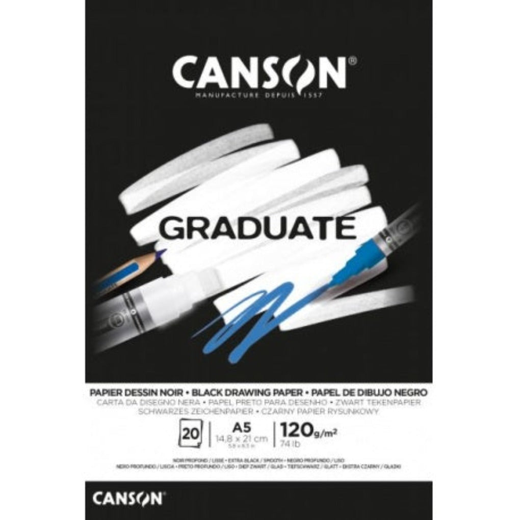 Canson GRADUATE Black Drawing A5 || A5  كراسة رسم كانسون اسود