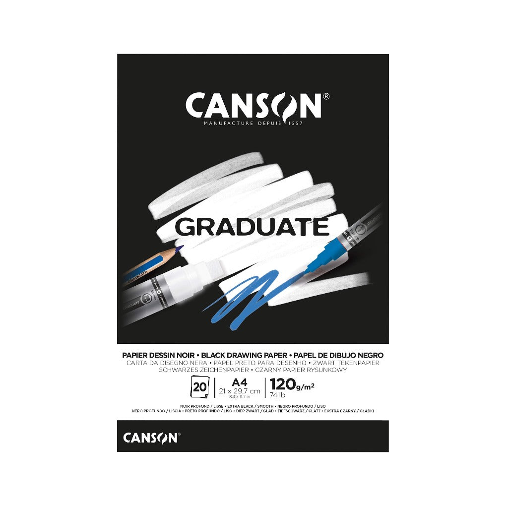 Canson GRADUATE  Black Drawing A4 || A4  كراسة رسم كانسون اسود