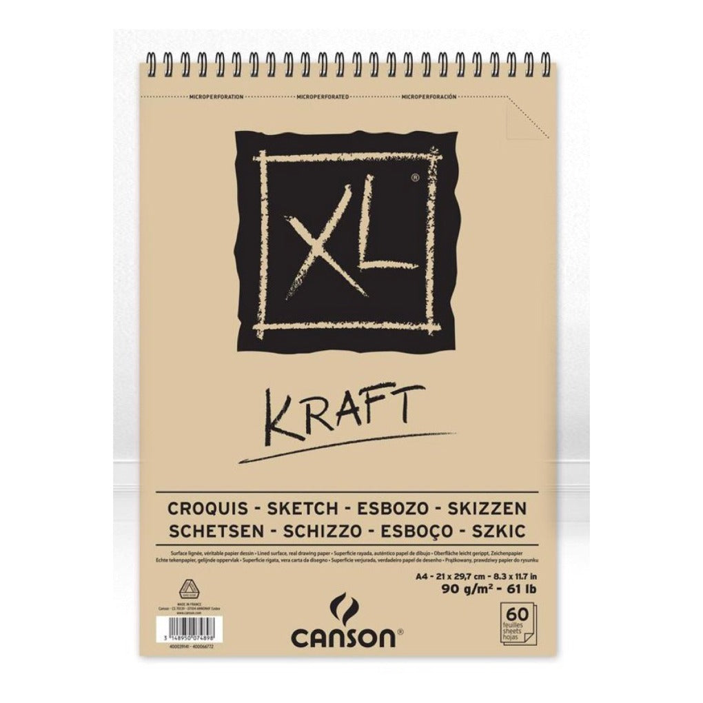 Canson XL KRAFT Sketch Pad A4  || كراسة رسم ورق كرافت بني كانسون خشن XL A4