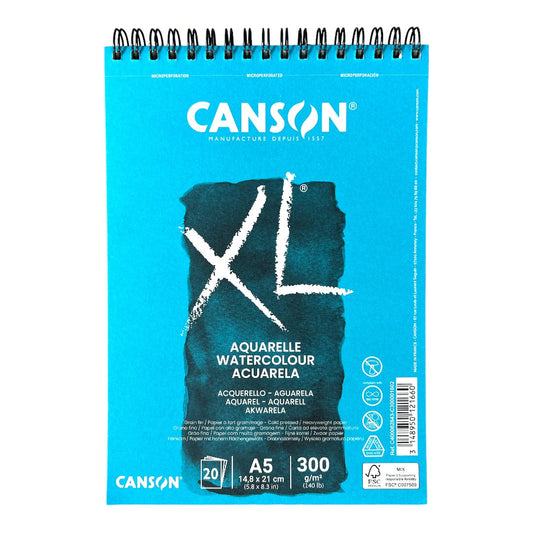 Canson XL AQUARELLE Sketch Pad A5 || A5 كراسة رسم كانسون مائية اكس ال حجم