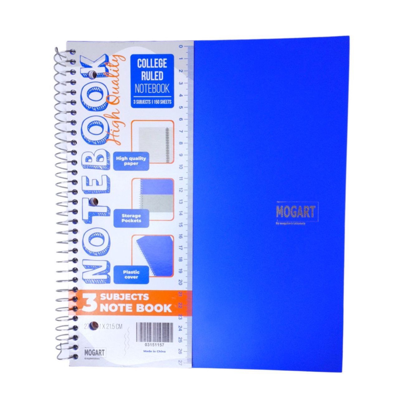 Mog Art 3 Subject Notebook || دفتر مواد مقسم ٣ مادة موق ارت