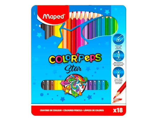 Maped Color Peps 18 Colored Pencils || الوان خشبيه 18 لون مابد